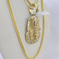 10K Franco Chain Pharaoh Head Pendant Charm Necklace 20"-26" 2.5mm Yellow Gold