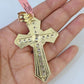 14K Franco Chain Jesus Cross Pendant Charm Necklace 20"-26" 4mm Gold Yellow