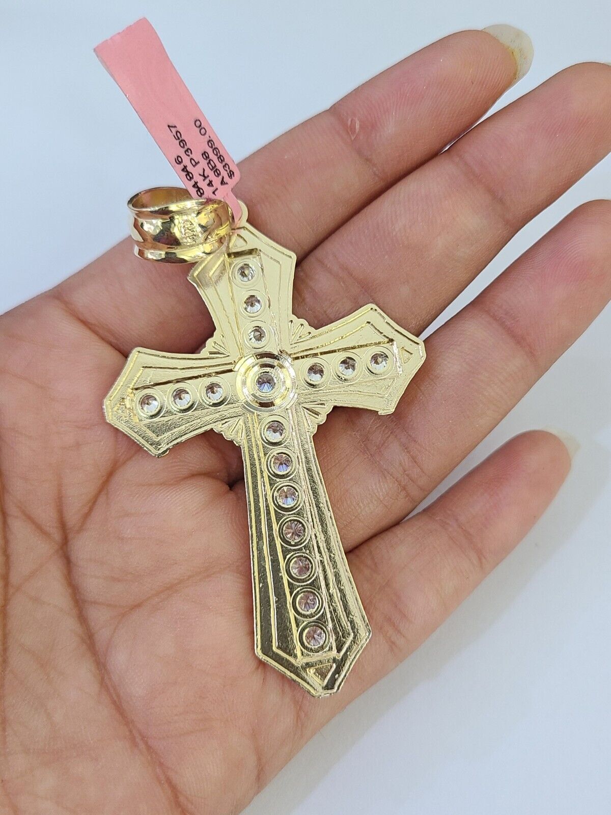 14K Franco Chain Jesus Cross Pendant Charm Necklace 20"-26" 4mm Gold Yellow