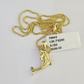 10K Solid Franco Chain Dolphin Pendant Charm Necklace 16"-22" 1mm Gold