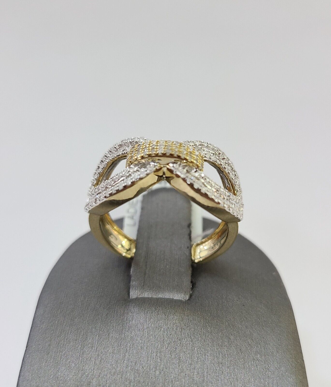 Real 10k Yellow Gold Diamond Ladies Ring Women Casual Engagement Wedding