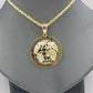 10K Yellow Gold Real Pendant The World is Your Solid fit a 7mm chain bail expand