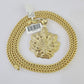 10K Franco Chain Tree leaf Pendant Charm Necklace 20"-26" 5mm Gold SET Yellow