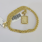 10k Gold Initial K Charm Rope Chain 16"-26" 2.5mm SET Necklace Alphabet Pendant