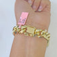 14K Solid Yellow Gold Miami Cuban Bracelet Box Clasp 9 Inch 13mm Link ON SALE