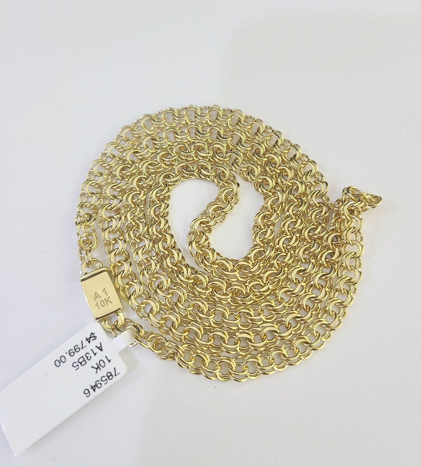 Real 10k Chino ID Chain Necklace Yellow Gold 4mm 16" 18" 20" 22" Genuine