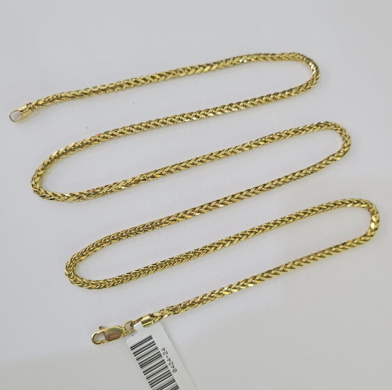 Real 10k Palm Chain 2.5mm Yellow Gold Wheat Necklace 24 inches