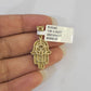 Real 10k Milano Rope Chain Diamond Hamsa Charm Necklace SET 3mm 18" 20" 22" 24"