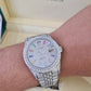 ROLEX Mens Datejust Rainbow Dial Iced Out Fully Load Genuine Diamonds 36mm Watch