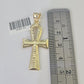 10k Milano Rope Chain Ankh Jesus Cross Charm Necklace SET 3mm 18" 20" 22" 24"