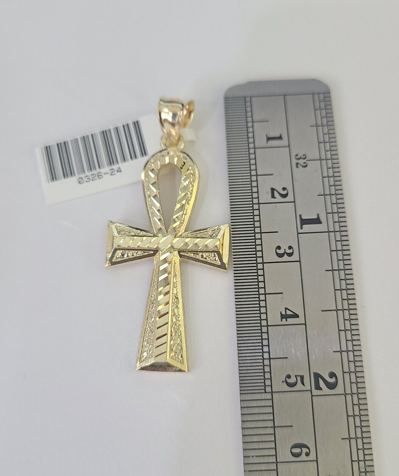 10k Milano Rope Chain Ankh Jesus Cross Charm Necklace SET 3mm 18" 20" 22" 24"