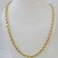 10K Real Solid Yellow Gold Rope Chain Necklace 5mm Length 18" 20" 22" 24" 26"