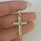 10k Rope Chain Jesus Cross Pendant 18"-30" Set Charm Necklace Yellow Gold