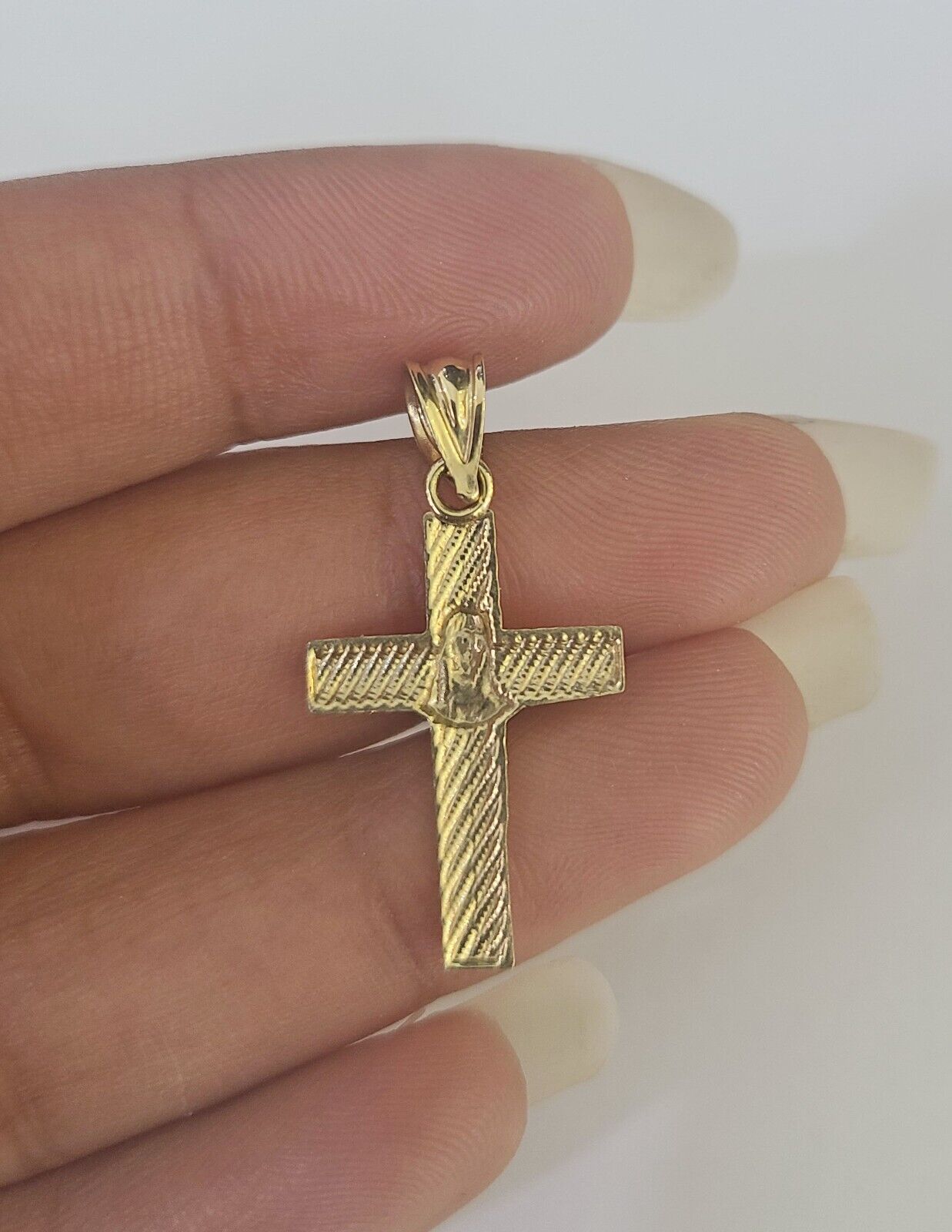 10k Rope Chain Jesus Cross Pendant 18"-30" Set Charm Necklace Yellow Gold