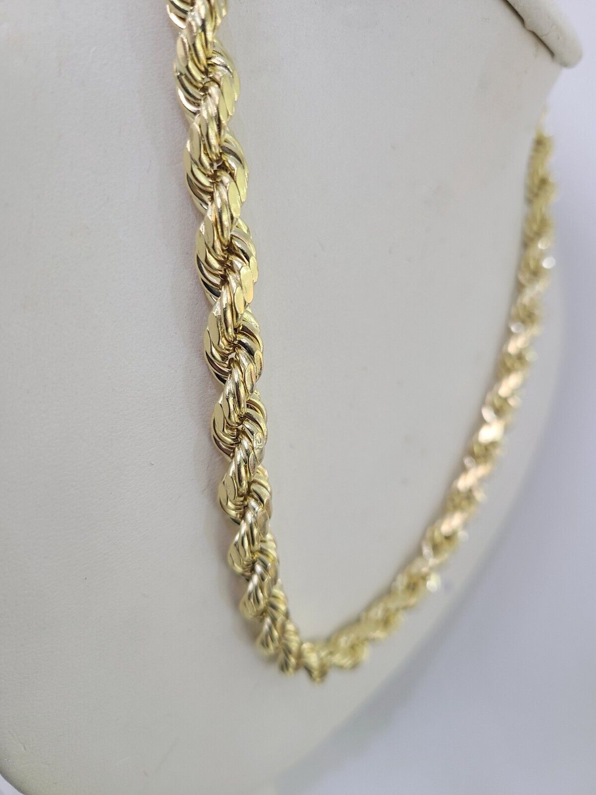 Real 10k Rope Chain Yellow Gold Necklace 8mm 18-28 Inch Mens 10kt