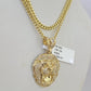 10K Gold Miami Cuban Chain Roaring Lion 18"-28" 3mm REAL Pendant Necklace SET