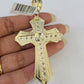 10K Miami Cuban Link Chain Jesus Cross Pendent Charm 6mm 20"-30" Necklace