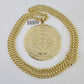 10K Miami Cuban Link Chain Mayan Calendar Pendent Charm 6mm 20"-30" Inch