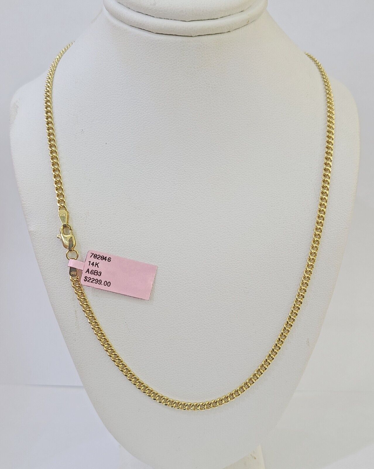 14k Yellow Gold Miami Cuban Link Chain Necklace 3mm 18-26 Inches Real