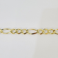 Real 14k Yellow Gold Figaro link Bracelet 9mm 8" Inch Men women Diamond Cut