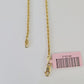 18k Real Solid Rope Chain Yellow Gold 2mm 20" Inch Genuine 18kt Necklace