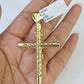 10K Gold Franco Chain INRI Cross Charm Length 18-26 inches 3mm REAL Yellow