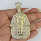 10k Egyptian Pharaoh Head Charm Pendant Yellow Gold 2.5" Inch Men Women Real