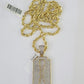 10k Solid Rope Chain Razor Blade Charm Diamond Set 4mm 20"-28" Necklace Gold