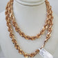 10k Solid Rose Gold Rope Chain Necklace 24" Inches 7mm Diamond Cut