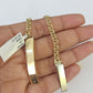 10k Chino ID Bracelet Yellow Gold Box Lock Real 10kt 5.5"