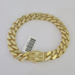 Real 10K Royal Monaco Bracelet Yellow Gold 8.5" Box Clasp 11mm Genuine Mens