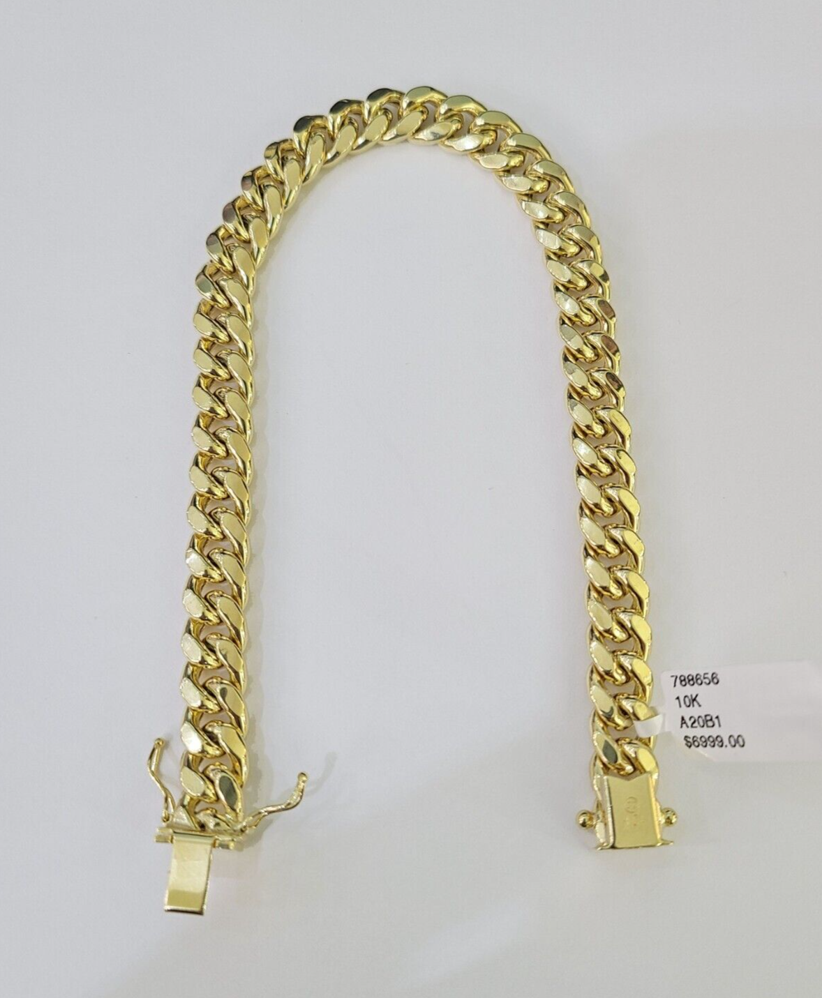 Real 10k Miami Cuban Link Bracelet Gold 9mm 9.5" Box Lock 10kt Yellow Gold