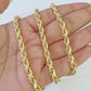 14k Real Solid Rope Chain Yellow Gold 4.5mm 18"-26" Inch Men Women Genuine