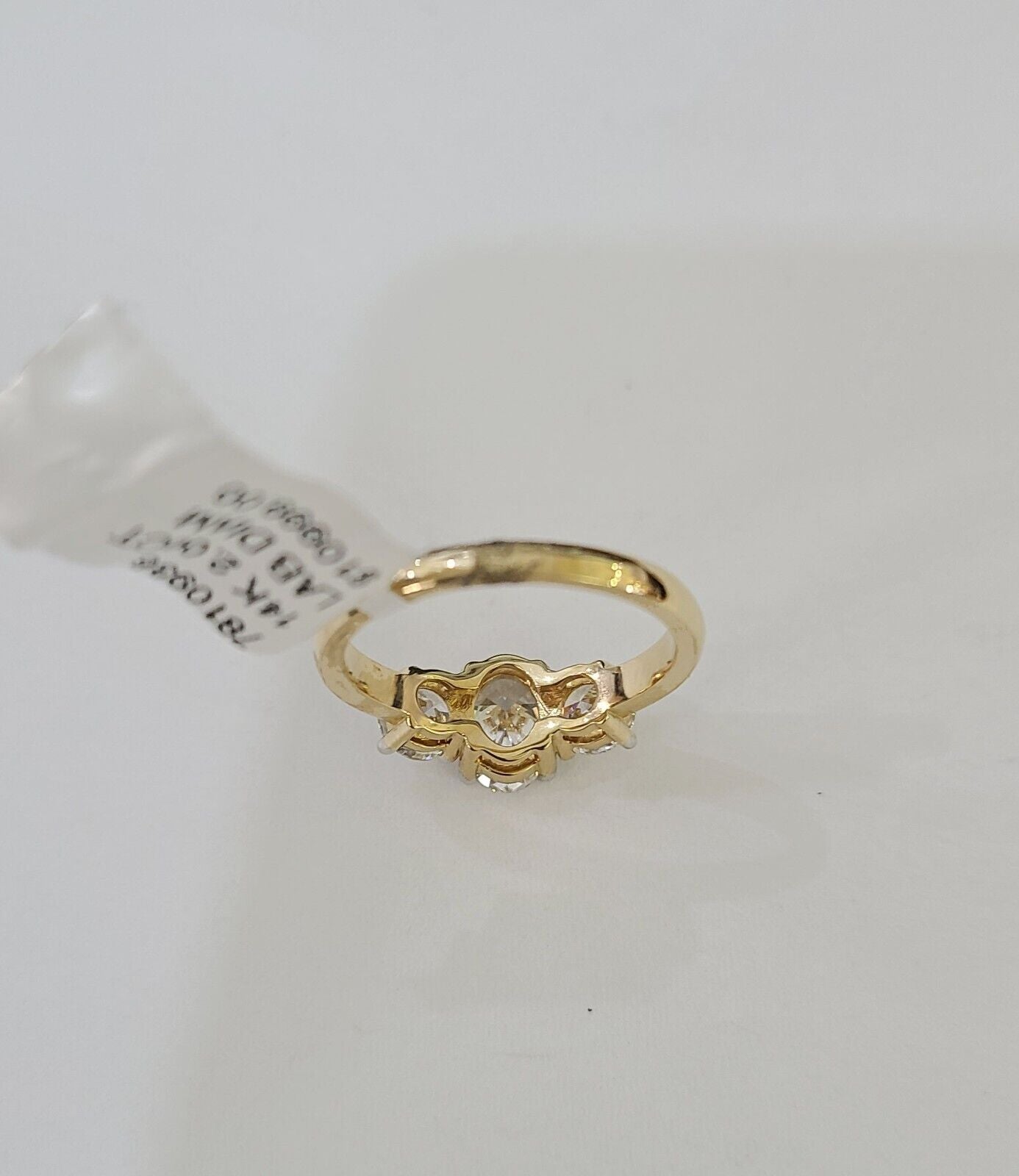 Real 14k Yellow Gold Diamond Ladies Ring Lab Created Women Engagement Wedding