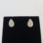 14k White gold Pear Earrings Diamond screw-back Lab Created Women Men Studs