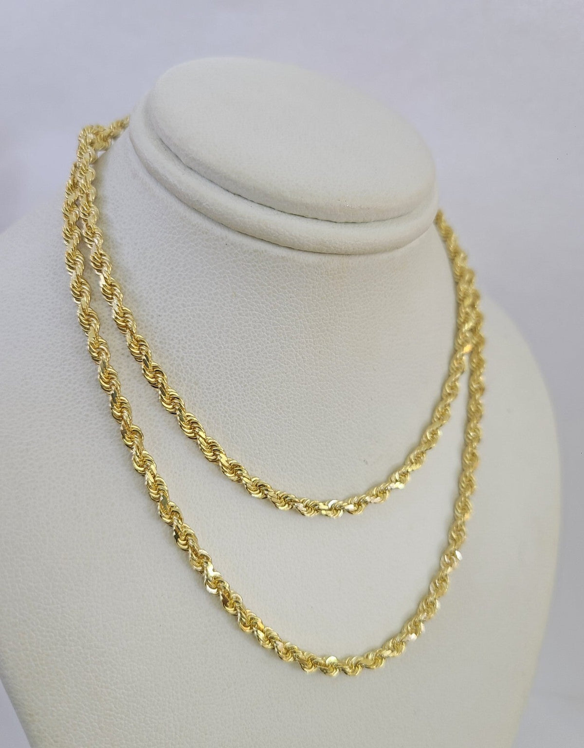 18k Rope Chain Real 18k Rope Chain Necklace 22 Inches 3mm Yellow Gold Men Women 18KT – GDJ