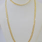 Real 10k Yellow Gold Cuban Curb Link chain 4mm 18-26Inch SOLID Necklace DISCOUNT