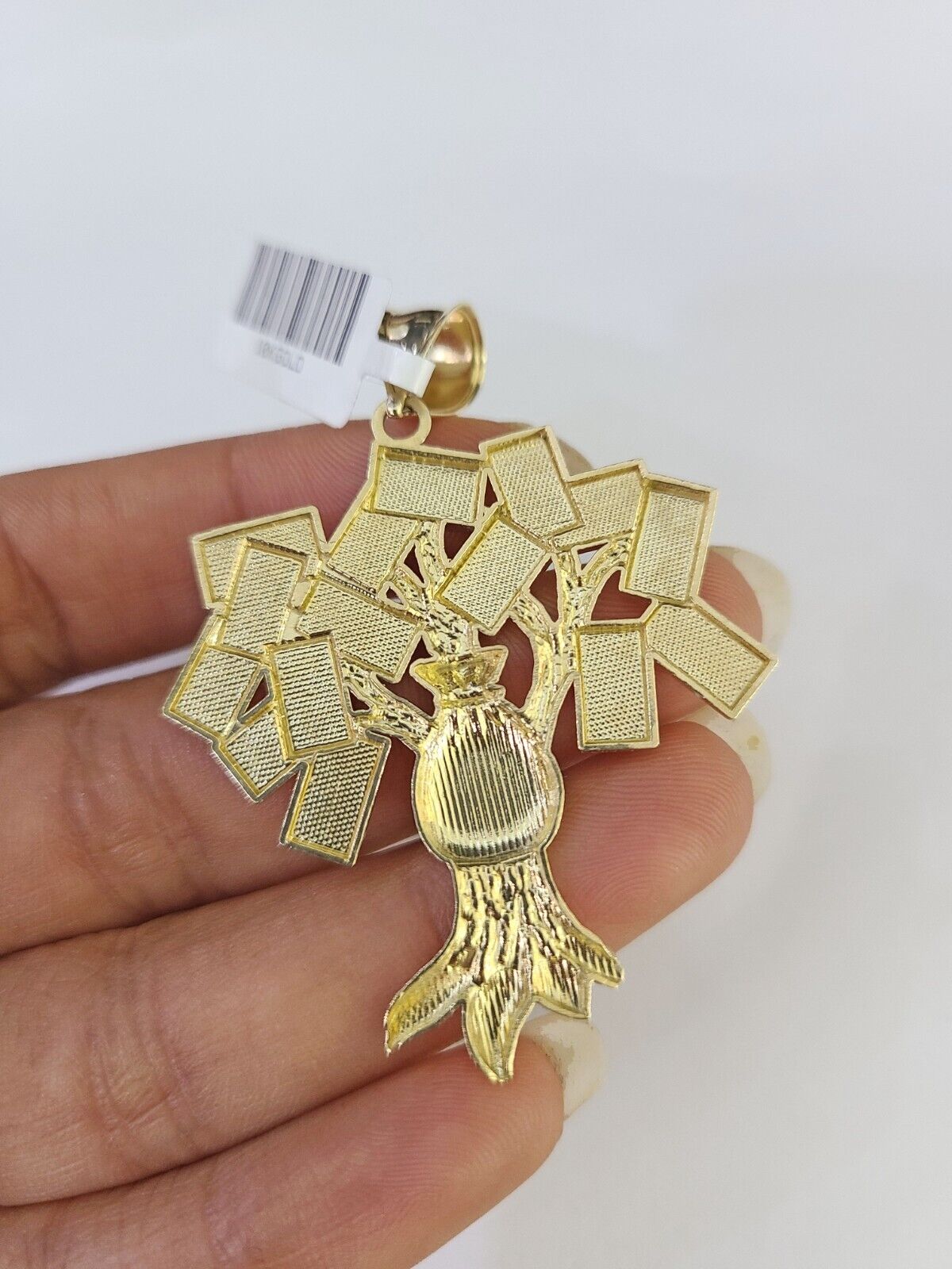 Real 10k Solid Rope Chain Money Tree Charm Set 3mm 20"-30" Inch Necklace Gold