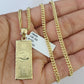 10K Gold Miami Cuban Chain 100 Dollar Bill 18"-28" 3mm REAL Pendant Necklace SET