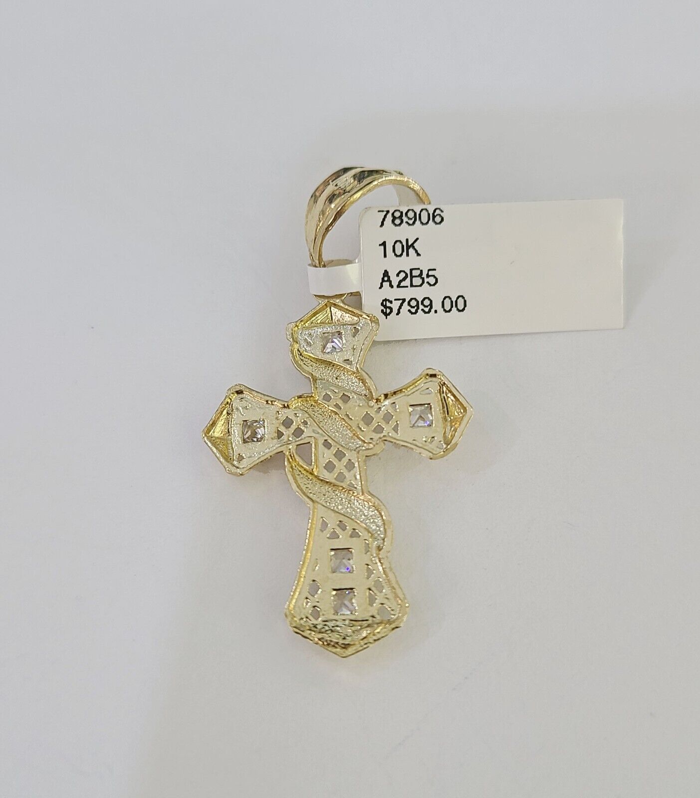 10K Gold Franco Chain Cross Charm Length 18-26 inches 2mm REAL Yellow