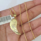 10K Solid Franco Chain Angel Wings Pendant Charm Necklace 18"-24" 1.5mm Gold