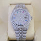 ROLEX Mens Datejust Rainbow Dial Iced Out Fully Load Genuine Diamonds 36mm Watch