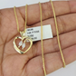 10K Solid Franco Chain Heart Pendant Charm Necklace 16"-22" 1mm Gold Ladies