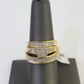 REAL 10k Diamond Ring Yellow Gold Ladies Men Trio SET Wedding Engagement Genuine