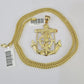 10K Franco Chain Jesus Anchor Pendant Charm Necklace 20"-26" 3mm Gold Yellow SET