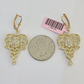 14k Chandelier Earrings Pendant Charm SET Yellow Gold Real Genuine 14Kt