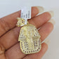 10k Miami Cuban Chain Pharaoh Charm Set 4mm 18"-28" Necklace Pendant Gold