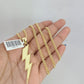 10k Gold Miami Cuban Chain Lightning Charm Pendant 3mm 18-28in Necklace Set