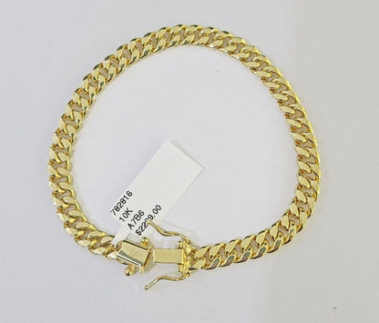 Real 10k Gold Miami Cuban link Bracelet 6mm 7" - 9 Inch 10kt Men Women DISCOUNT