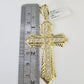 10k Gold Byzantine Necklace Jesus Cross Charm Pendant 20"-30" 8mm REAL SET Chain